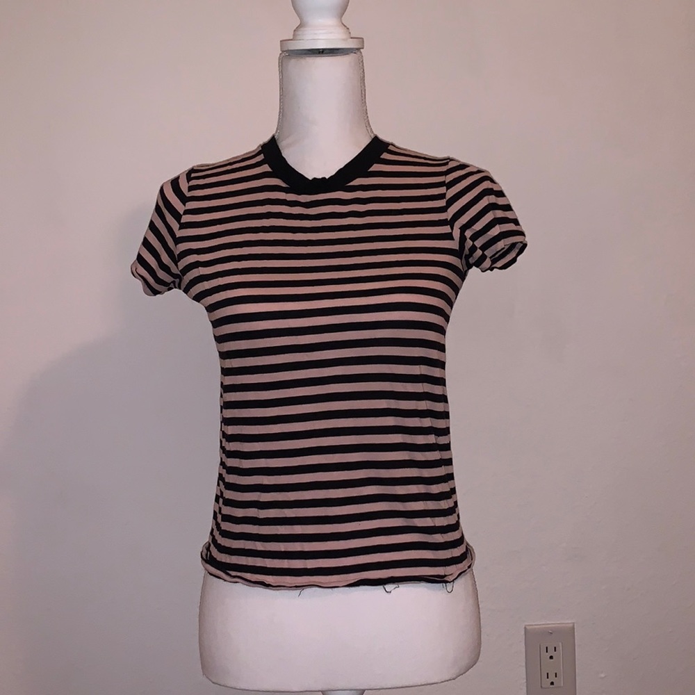 Forever 21 Light Pink & White Shirt with Stripes